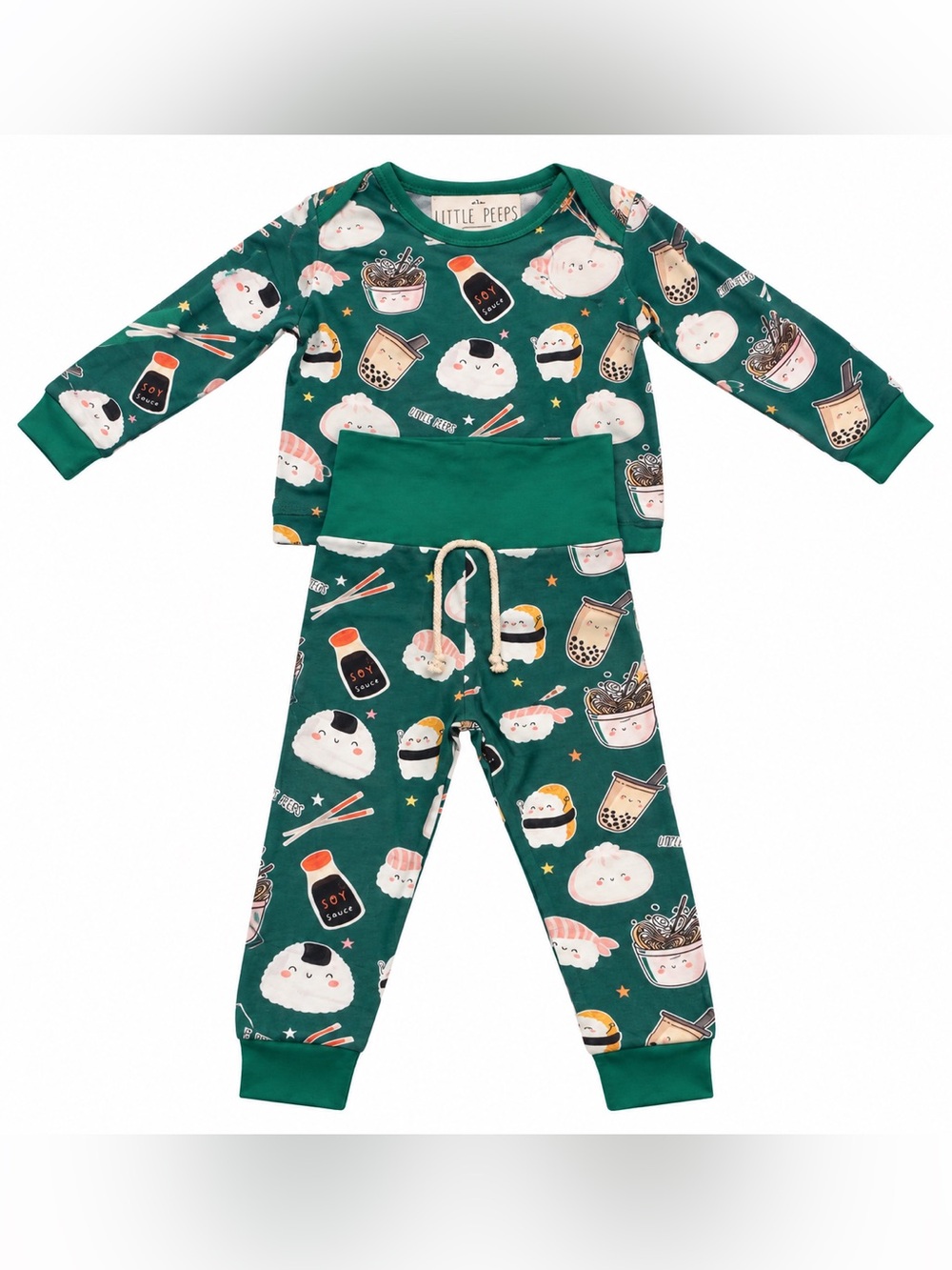 🍣Little Peeps Kawaii Food Pajama Set – Super Soft 4T